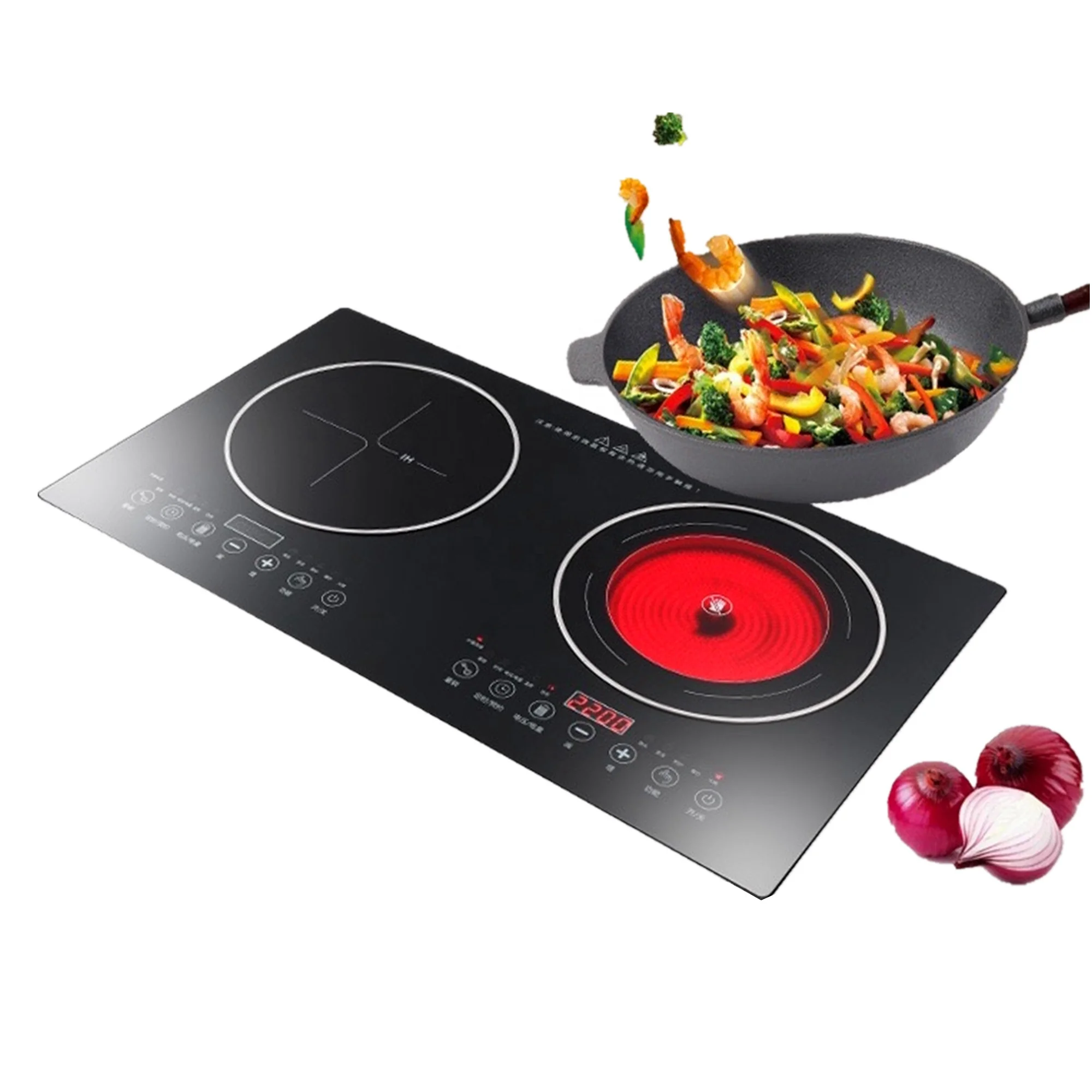  Portable Electric Double Stove 2200W Induction Cooker Burner Hot Plate