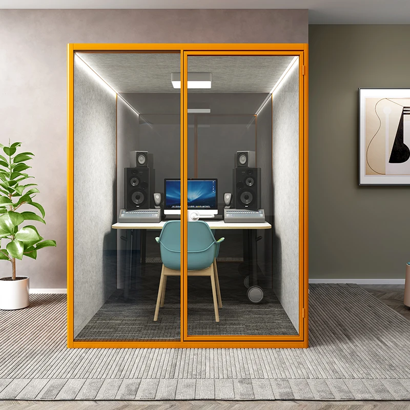 Silent Privacy Movable Prefab Outdoor Garden Office Privacy Acoustic Meeting Phone Pods With Seating