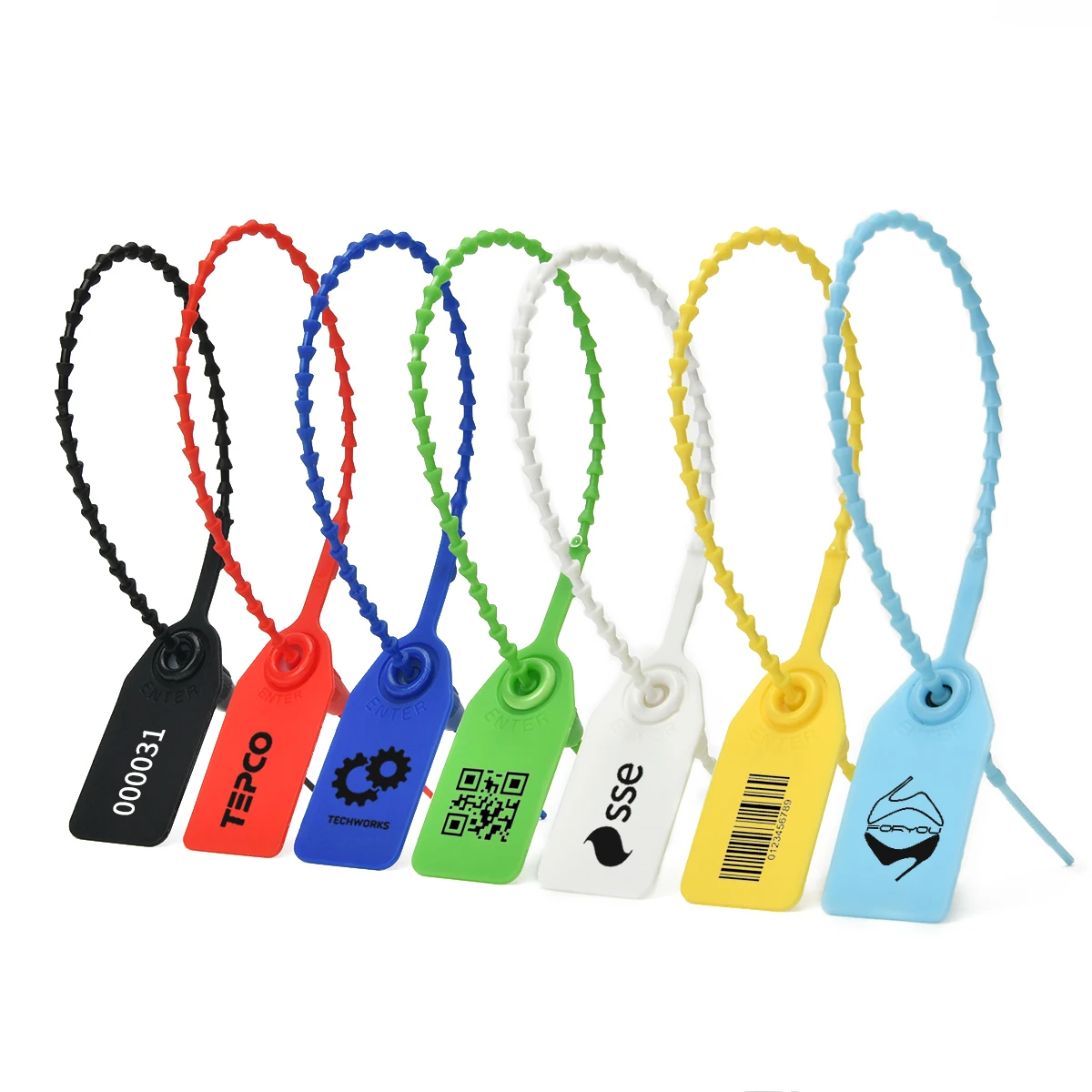 Plastic Tamper Seals, Zip Ties for Fire Extinguishers Pull Tite Security Tags Numbered Disposable Self-Locking Tie 250mm Length