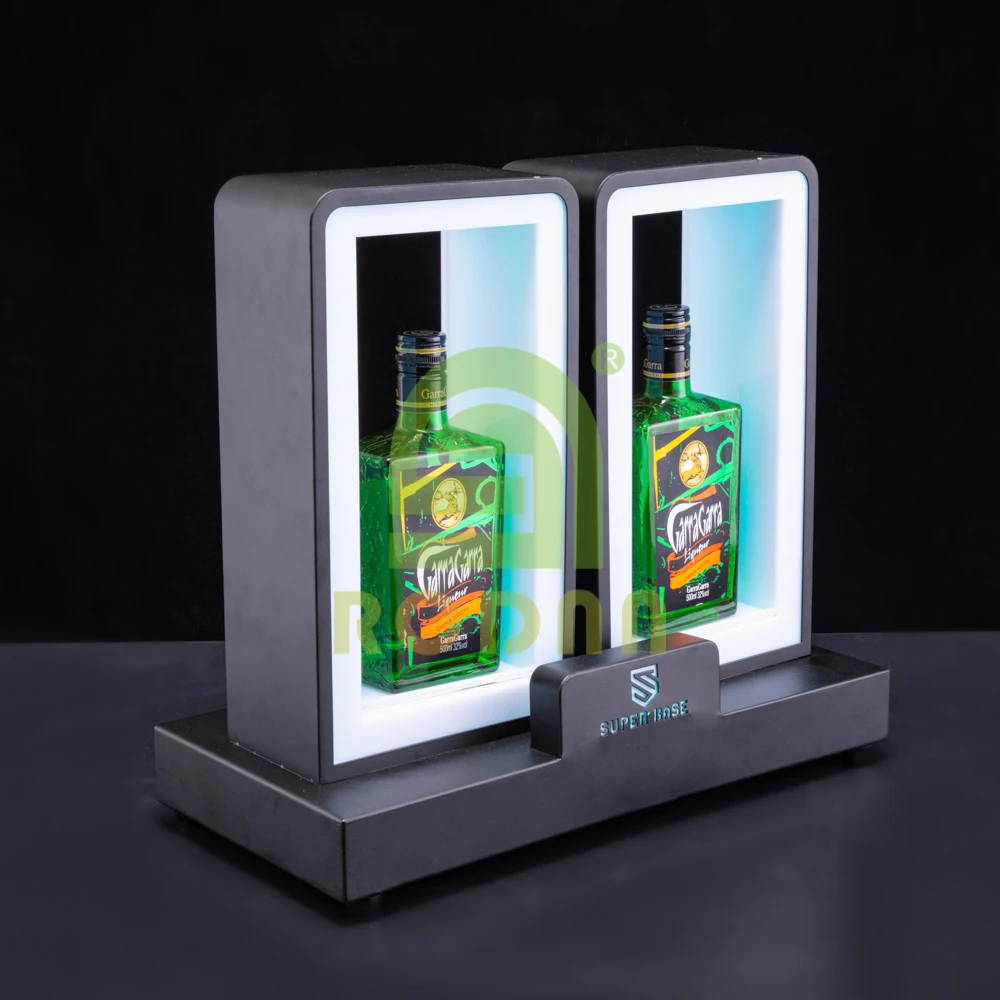 Lide 8A02 Laser Lighting bottle display glorifier stand for two bottles