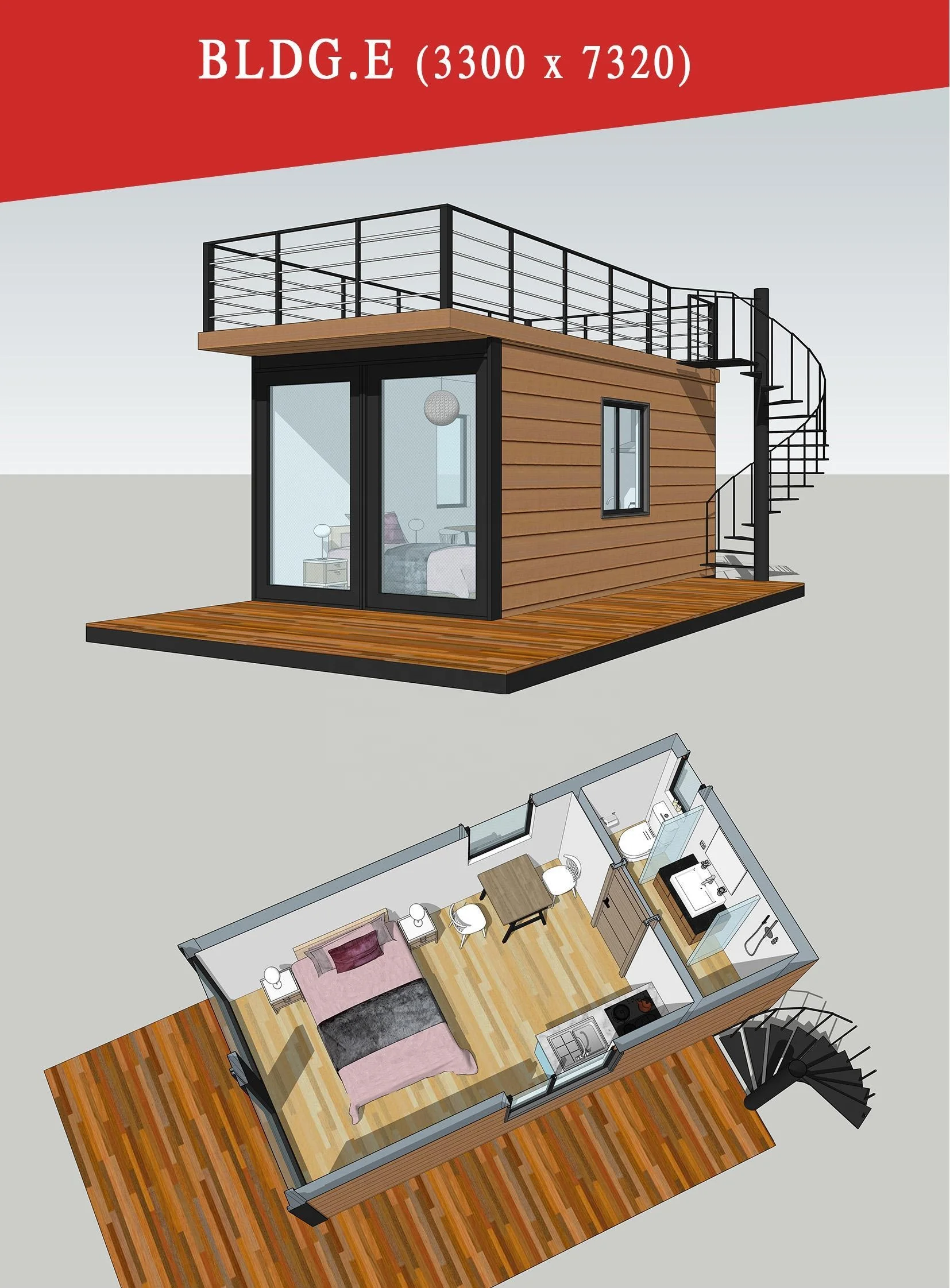Quacent Flat Pack Modular Tiny Prefabricated Container Home Mobile Light Steel Prefab House Hotel Haus Cottage Hut Apartment