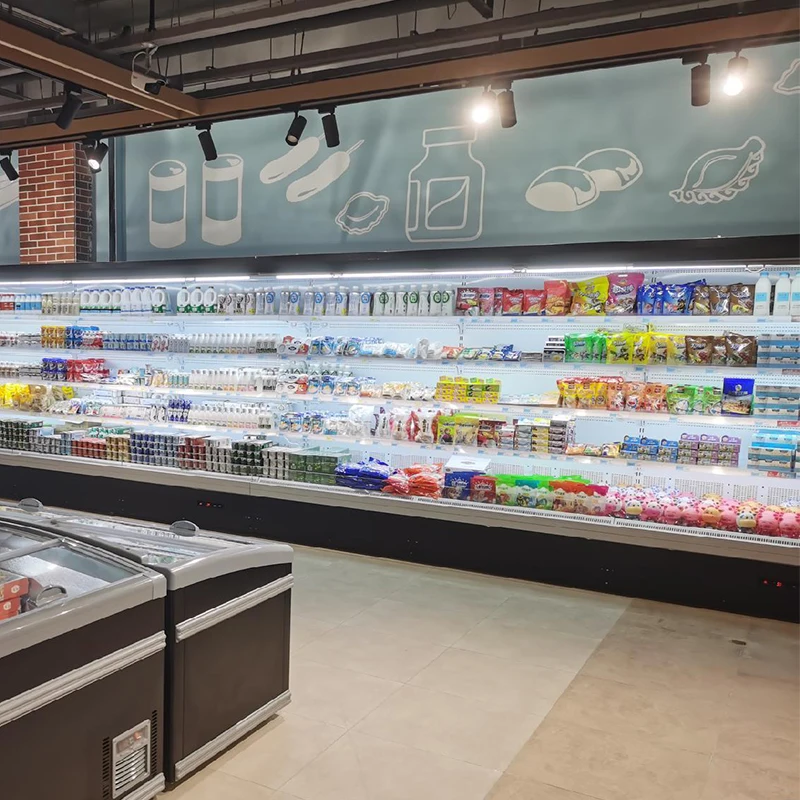 Supermarket Remote Open Type Multideck Display Cabinet Refrigerator for Vegetables and Fruits Storage