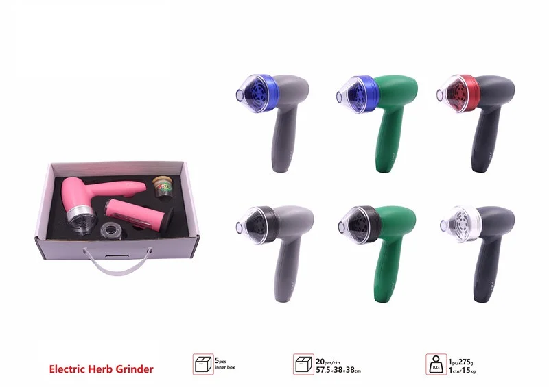 New Hair dryer Style 2200mAh Powerful Electric Grinder kit with Filter Cone Holder Smoking accessories