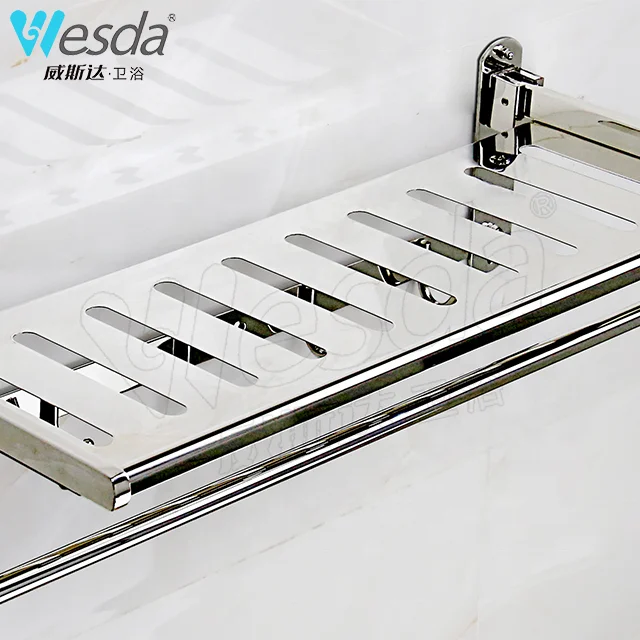 WESDA Bathroom Lavatory Wall Mount Towel Holder 304 Stainless Steel Hanger Towel Shelf with Towel Bars and Coat Hooks