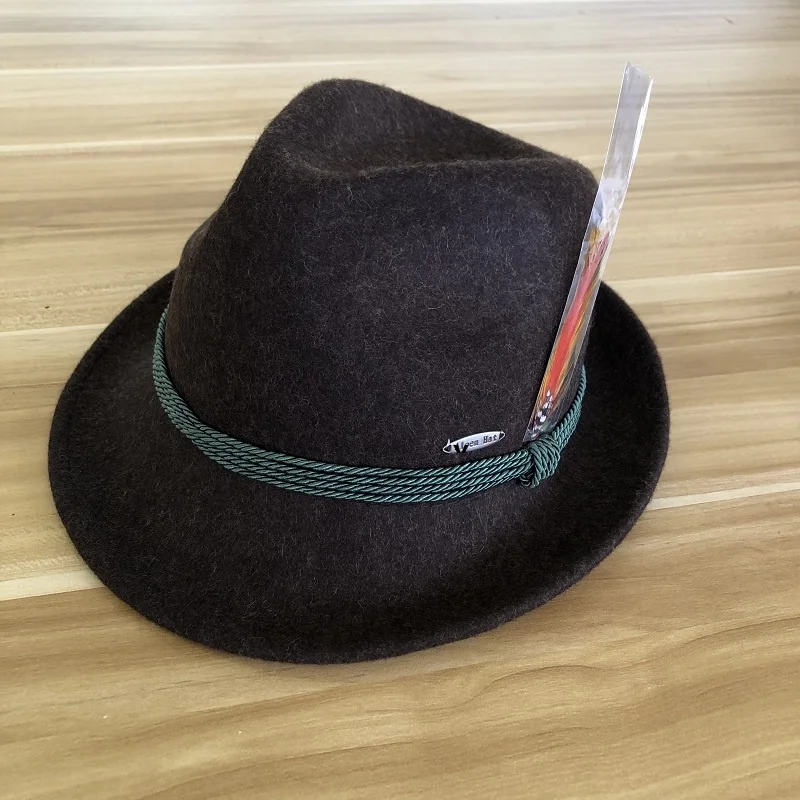 German Traditional Tirol  Beer  Festival Oktoberfest Costume Bavarian Alpine wool Felt Hat in  mix snuff colors