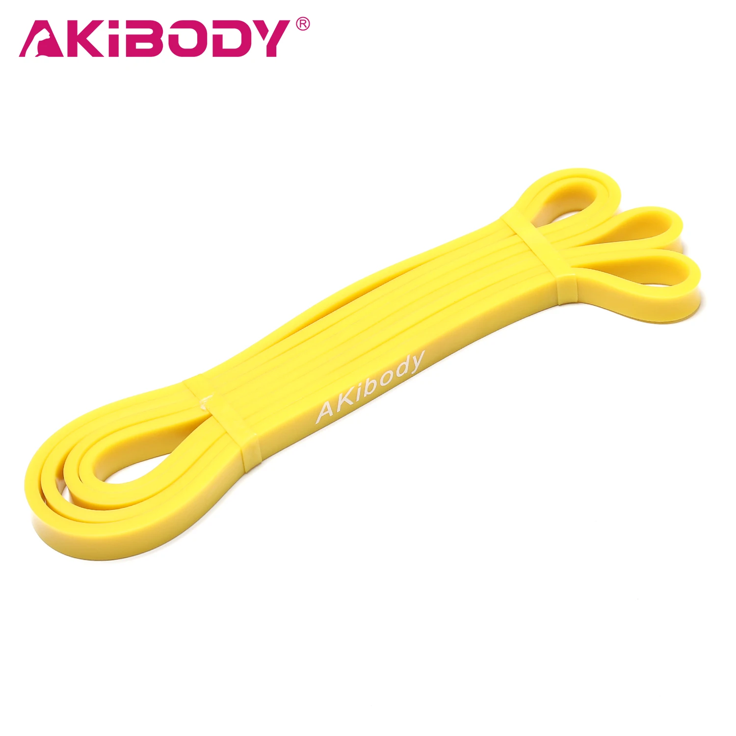 
2080mm Eco-friendly natural Latex yellow rubber resistance exercise band for training muscle and body fitness 