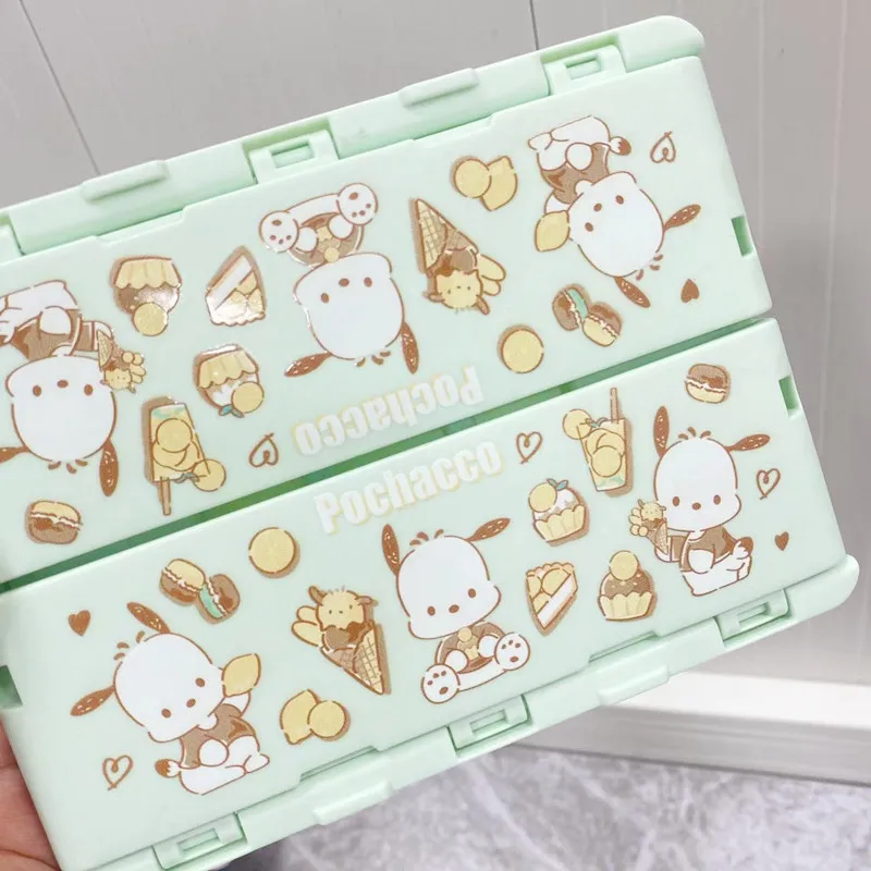 New Arrival Melody Kuromi folding small storage box cartoon desktop stack stationery storage basket