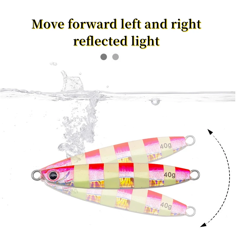 New OEM 35g 45g 60g 80g 100g  Artificial Jigging Fishing Lure Lead Metal Swimbait Luminous Trolling Lure Slow Pitch Jigs Lures