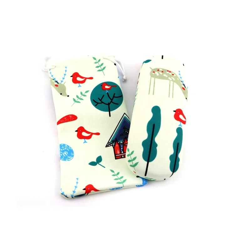 Kids lovely reading glasses case leather iron hard eyewear case portable eye frame cases glasses pouch