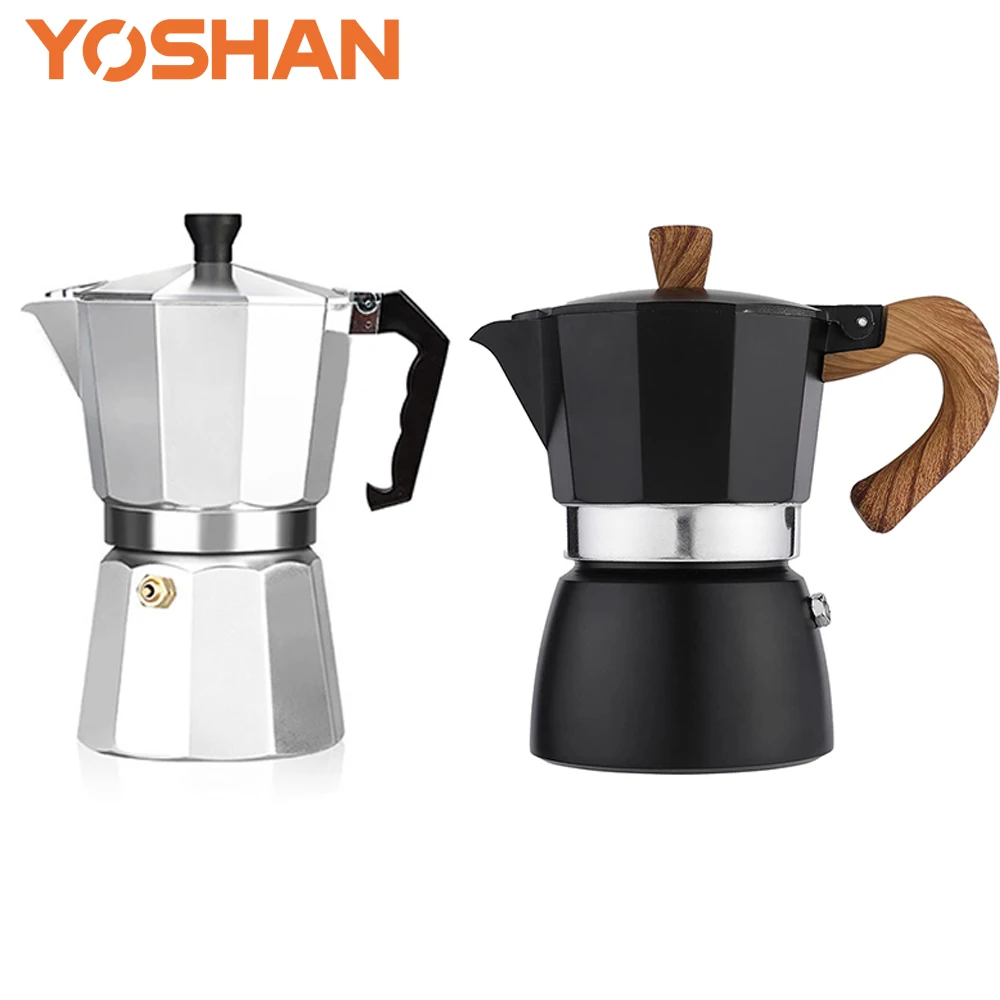 Colorful New Design In Stock 6 Inch House 3 6 Cup En aluminum Color Large Mini Espresso Moka Pot Coffee Maker