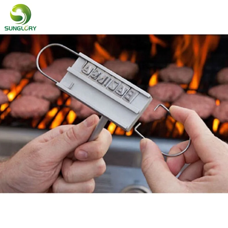 Personality Steak Meat Barbecue BBQ Meat Branding Iron With Changeable 55 Letters BBQ Tool Barbecue Accessories Cooking Tools