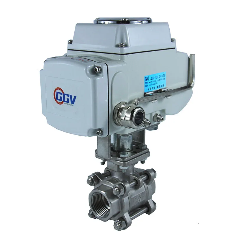 Automatic valve electric actuator high efficiency ss 304 3 pcs 1/2inch DN15 BSPT thread 220v 24v AC DC