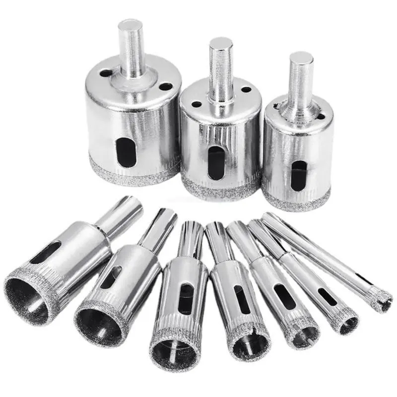 10pcs Stone Tile Drill Bit Diamond Coated Marble Glass Ceramic Hole Opener