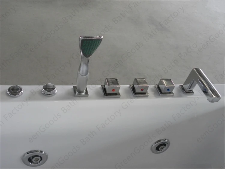 Customised Bathroom Non Slip Shower Thermostatic System Surf Massage Whirlpool Bathtub With Chromatic Lamp