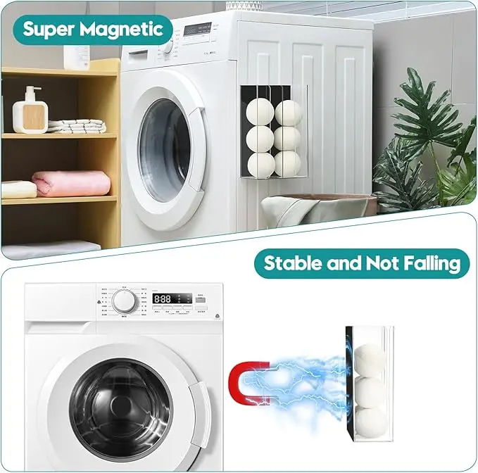 Acrylic Magnetic Dryer Sheet Holder Transparent Storage Laundry Organization for Dryer Balls