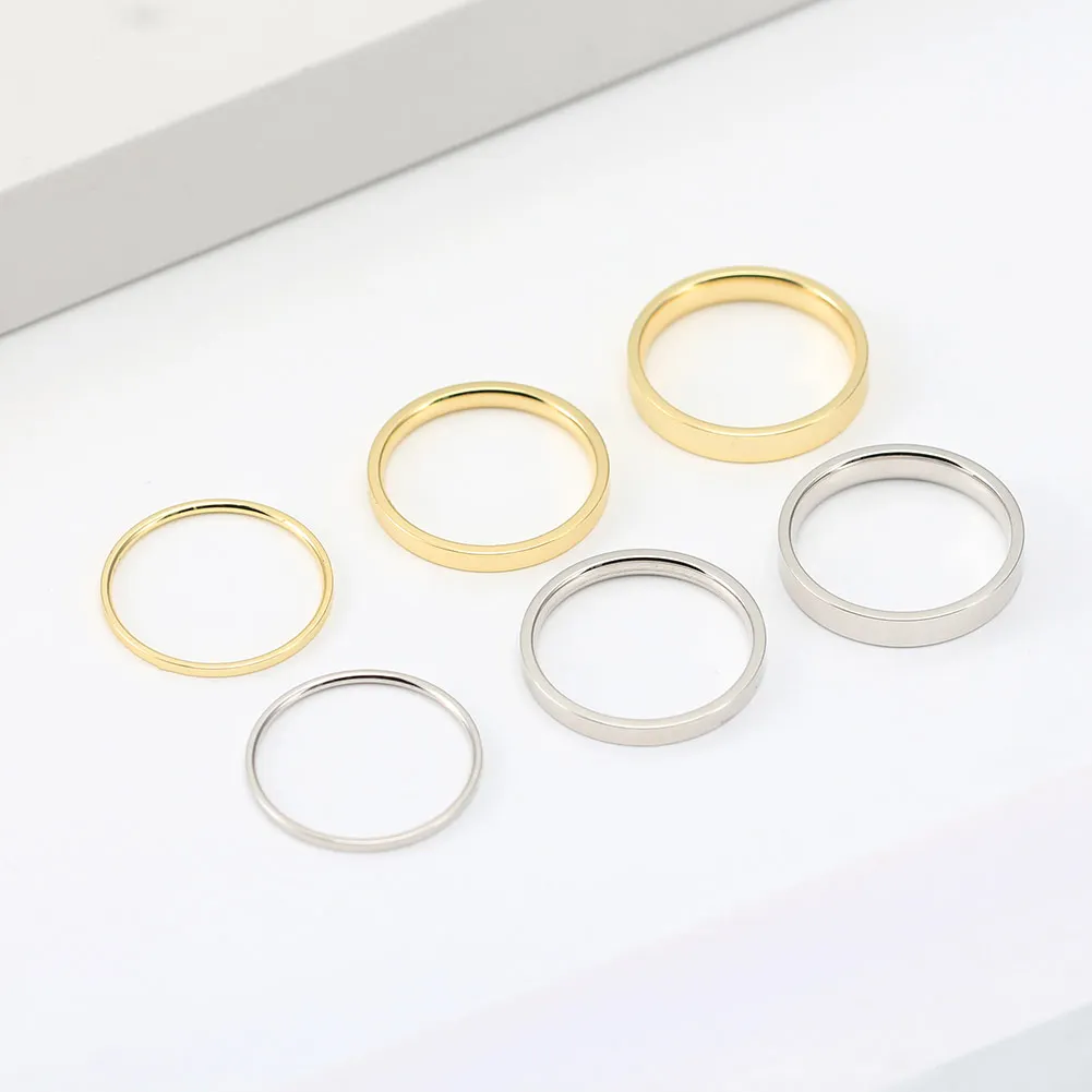 BAPR33 RINNTIN 1mm 2mm 3mm 14K Gold Stacking Stackable Band 925 Sterling Silver Couple Wedding Band Ring for Men Women