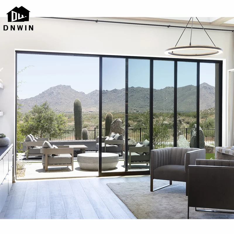 Factory customized villa French aluminum alloy sliding glass balcony door