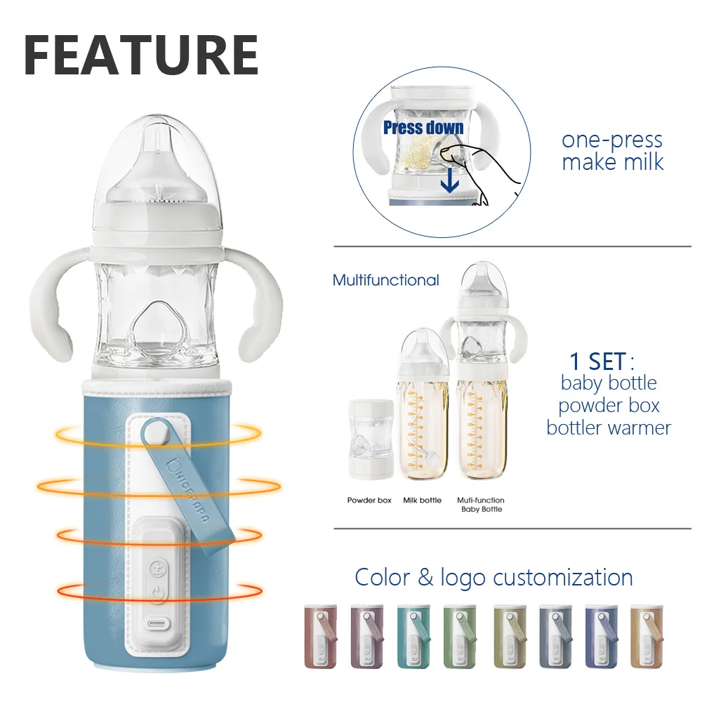 Good quality new best usb charger electric heating warmer best formula dispenser glass baby milk feeding bottles