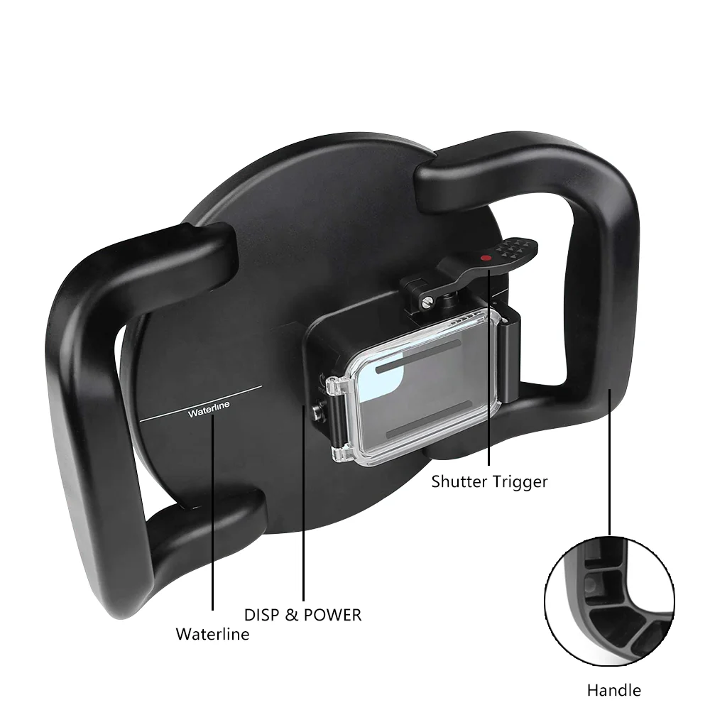 go pro action camera dome port lens waterproof housing case underwater diving photography cover