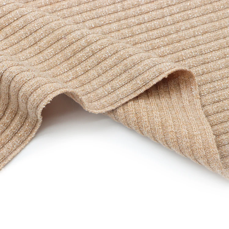 Rayon polyester nylon metallic knitted sweater hoodies fabric stretch viscose jacquard imitation rib cashmere fabrics