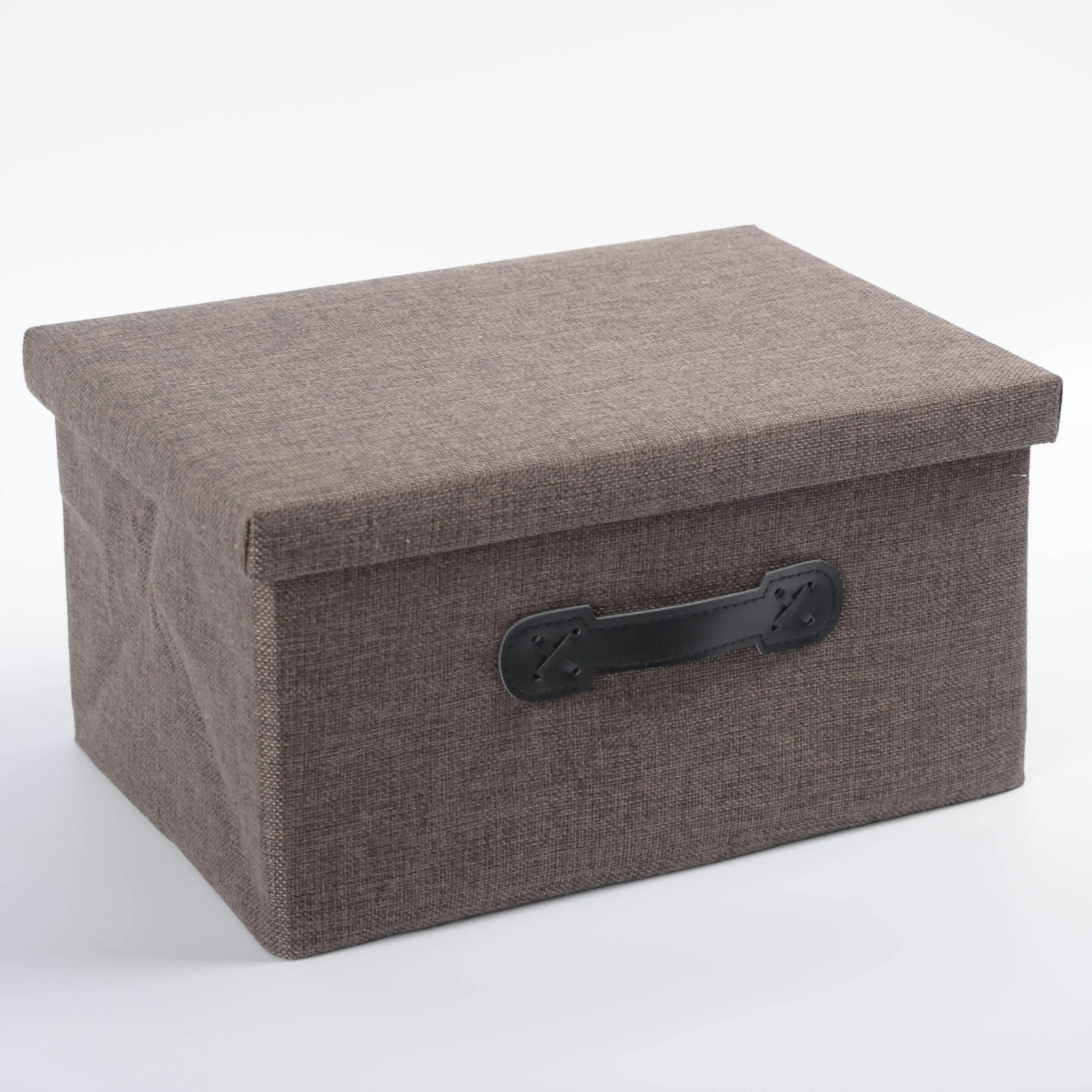 High quality foldable fabric basket hand woven gift fabric clothing organizer basket with lid