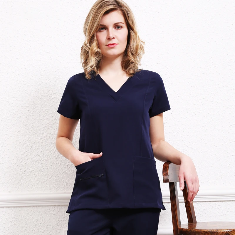 Cyalaa Hot  Wholesale Hospital Uniform Suit Long Sleeve V-Neck Medical Scrub Uniform Sets Clinic Sets Nursling Top +Pant