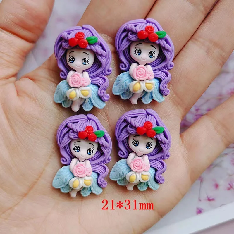 DIY flat back resin cartoon cabochons charms lovely little size princess pendants for kids hair bow decoration parts
