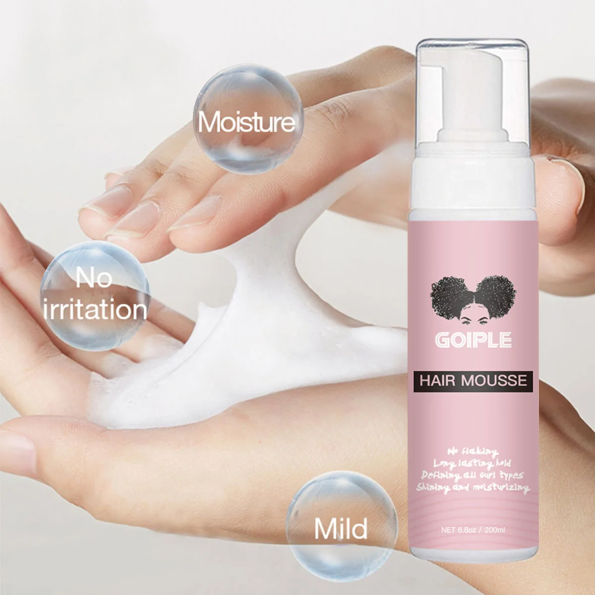 Custom Logo alcohol free Styling Hold hair foam mousse for Curly Hair