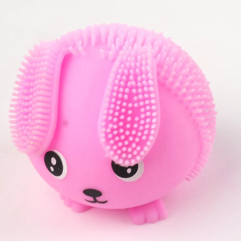 Puffer Toy Easter Led Rabbit Ball Toy Kids Light Up Glowing Bunny Vent Toy Rabbit Slow Rising Relaxation Ball Party Favor