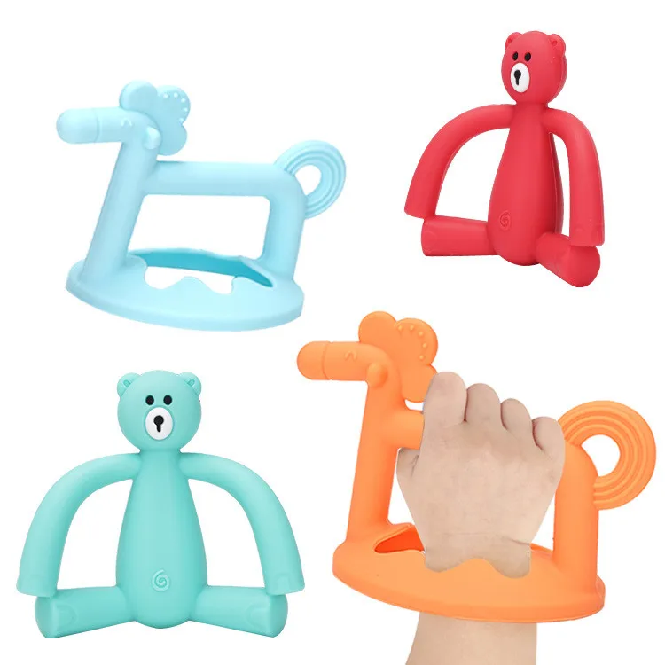 custom name new baby  bpa free safe funny silicon teether bear diy mold 100% Food Grade teething toy