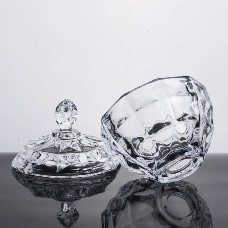 
11.5CM AQUAMARINE SERIES tea coffee sugar canisters storage jar glass bowl candy jar 