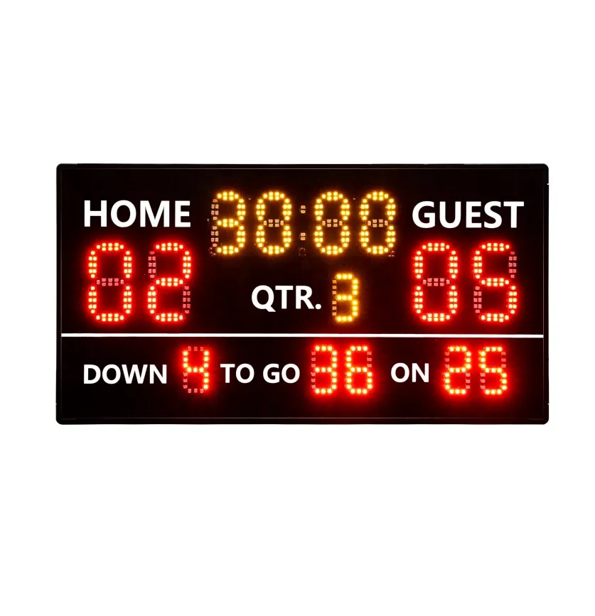 LED Portable Digital Scoreboard Electronic Football Score Keeper with Remote for American Football Games Rugby Ball Training