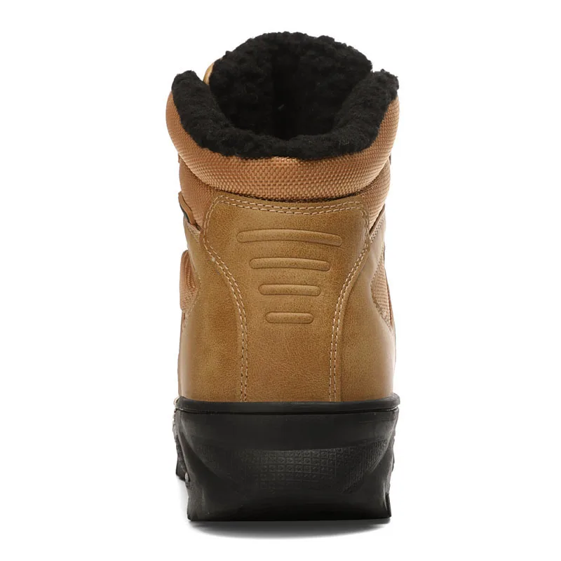 
Wholesale Warn Fur Outdoor Genuine Leather Classic Snow Ankle Hiking Boots for Man 
