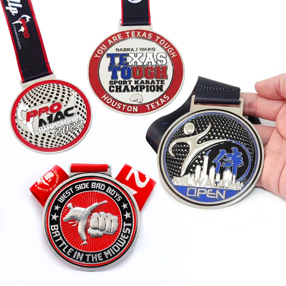 Manufacturer Free Design Custom Sports Metal Karate Taekwondo Martial Arts Kickboxing Kung Fu Bjj Jiu Jitsu Judo Medals