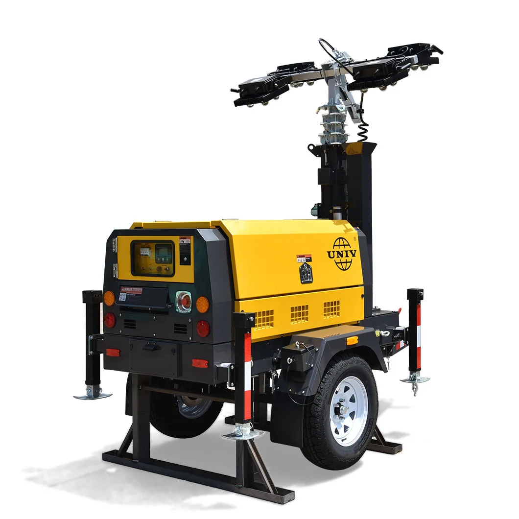 6 - 8 KW Mobile Diesel Light Tower electric winch for site