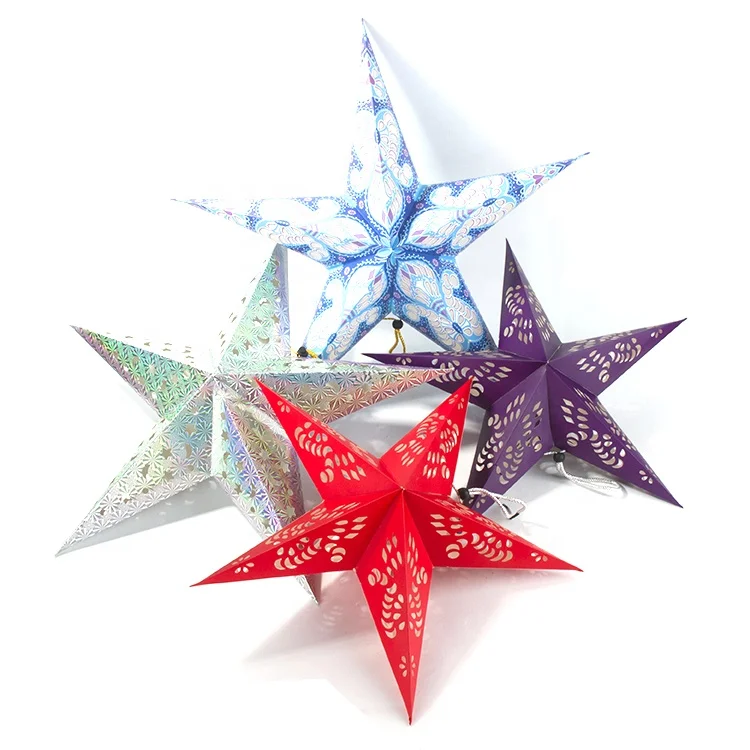 60cm custom colorful hanging ornament origami paper lanterns star