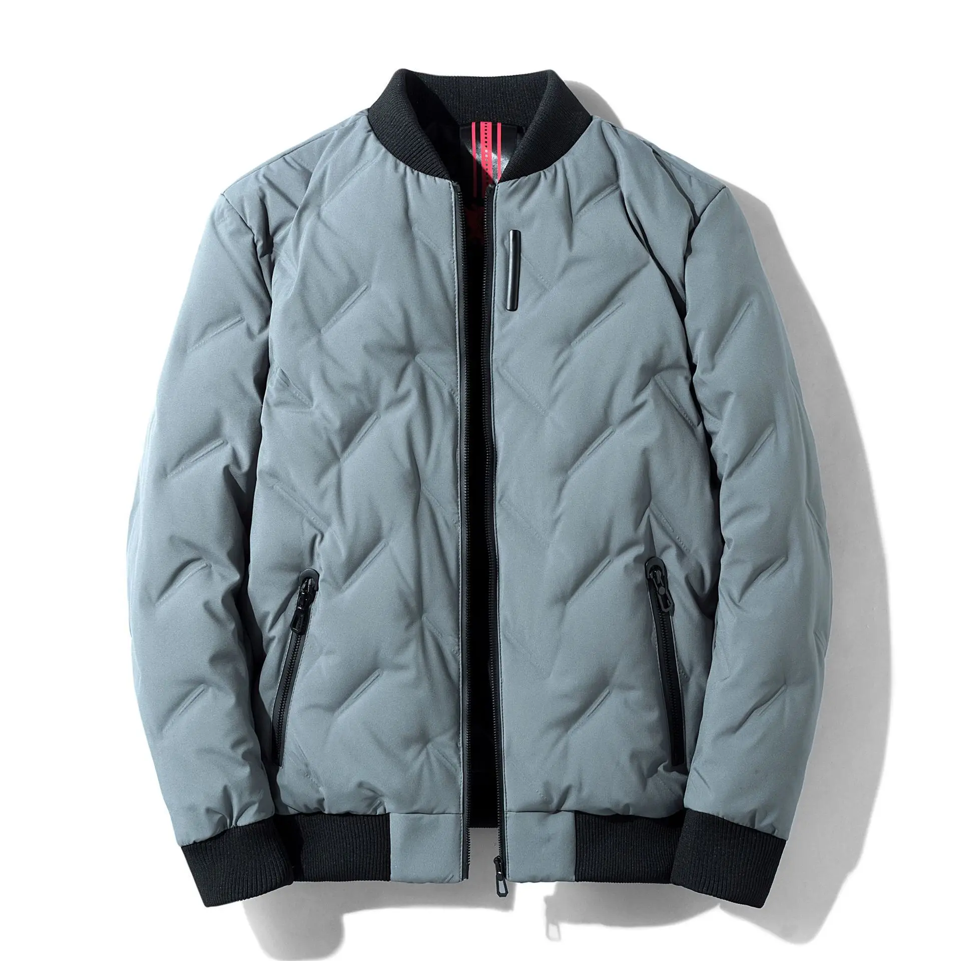 Wholesale OEM/ODM Lightweight Casual Duck Down  Jacket Winter Warm polyester  black  jacket man without hood