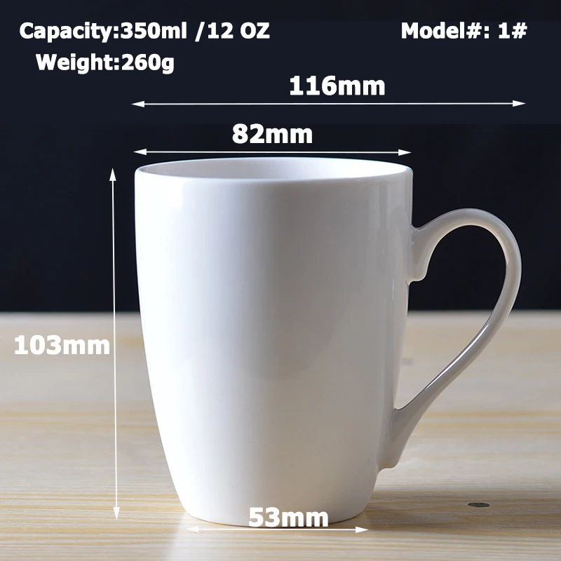 Modernqiu Custom 350ml 12OZ White Ceramic Mugs Personalized minimalist design bulk coffee cups  personalized coffee cups