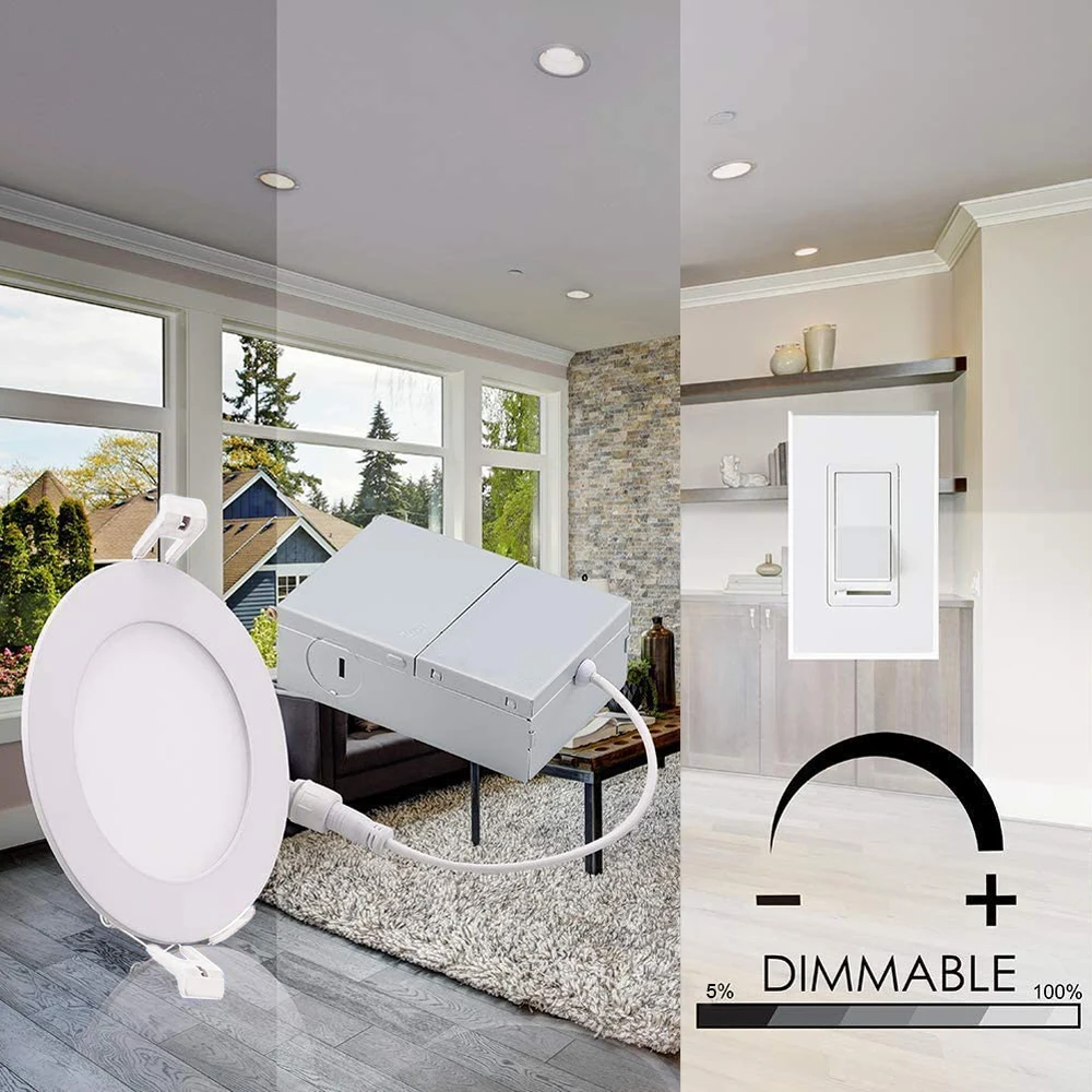 ETL Listed Slim Panel Light IP54 Waterproof LED Pot Lights 4 Inch Recessed Ceiling Light