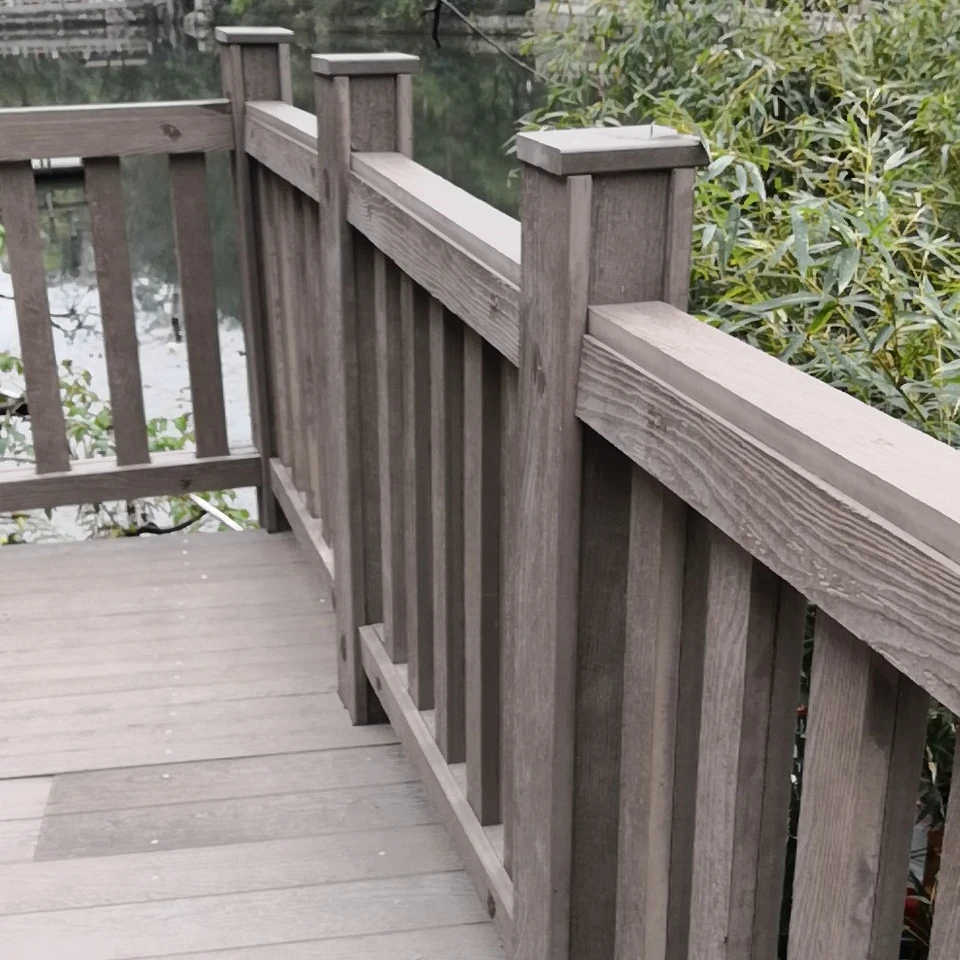 Outdoor wood look handrails balcony railing veranda railings Wear-resisting moistureproof  durable years more than 50 years
