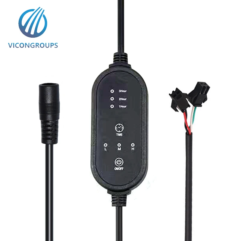 5V/12V/24V Level 3 Heating and Timer Switch USB DC Cable Switch