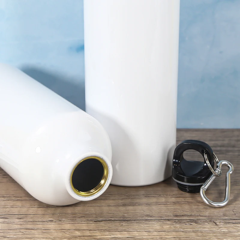 Wholesale White sublimation blanks Aluminum water bottles 400 500 600 750 ml Sport Water Bottle for heat transfer