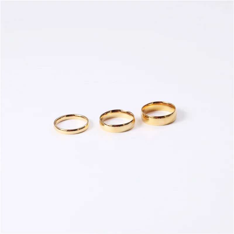 Dropshipping Simple styles stainless steel 18K gold plated fingers rings jewelry women trendy