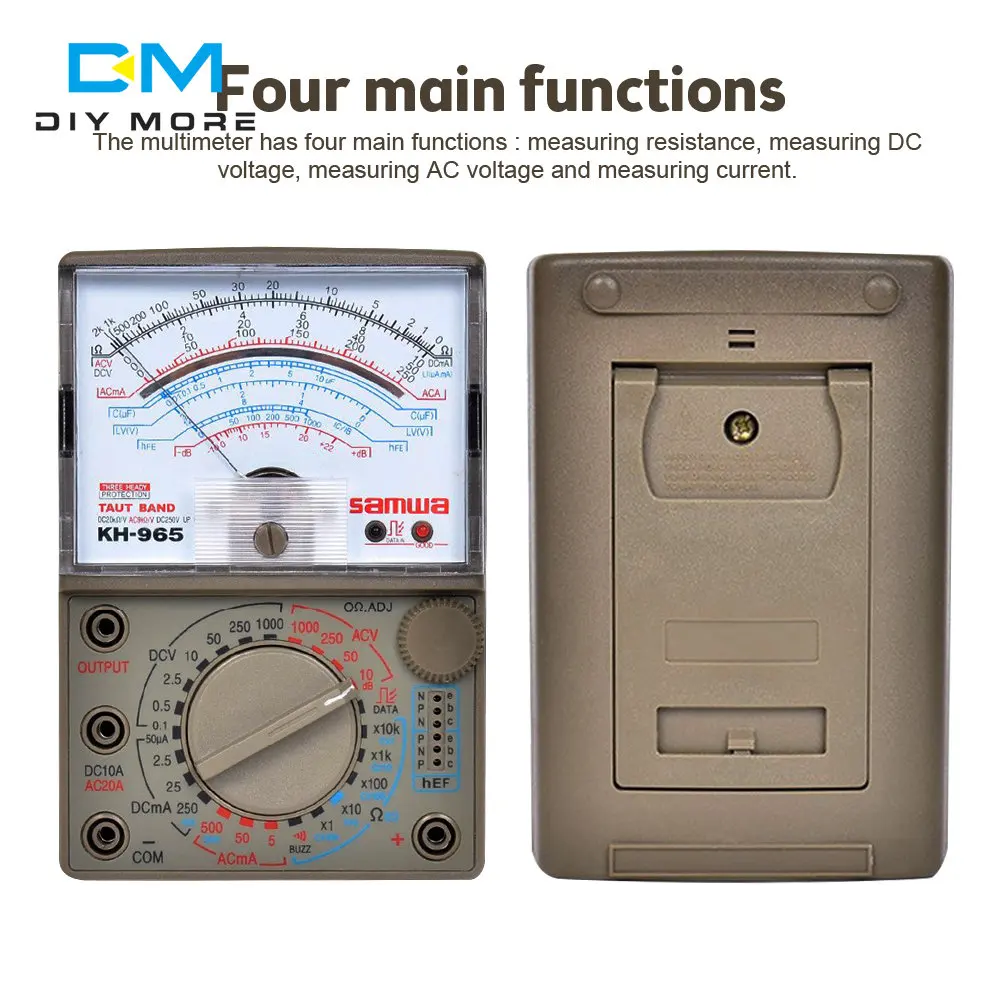 KH965 Analog Multimeter Universal Meter Pointer Display Electrical Tester AC DC Voltage Current Resistance With Test Pen Buzzer