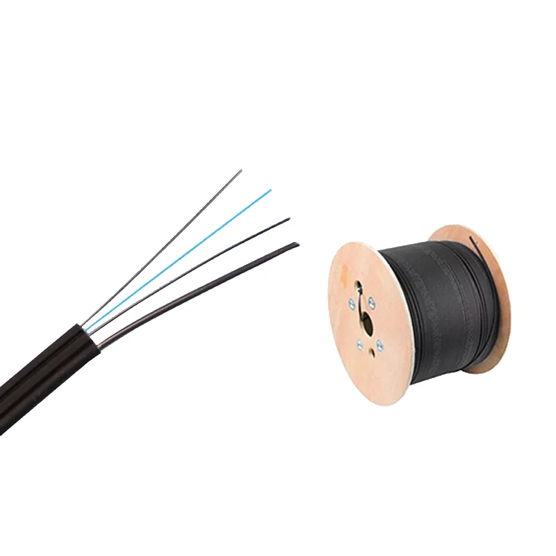 Wanbao Ftth g657a lszh fiber optical cable drum 2 core drop wire cable in telecommunication