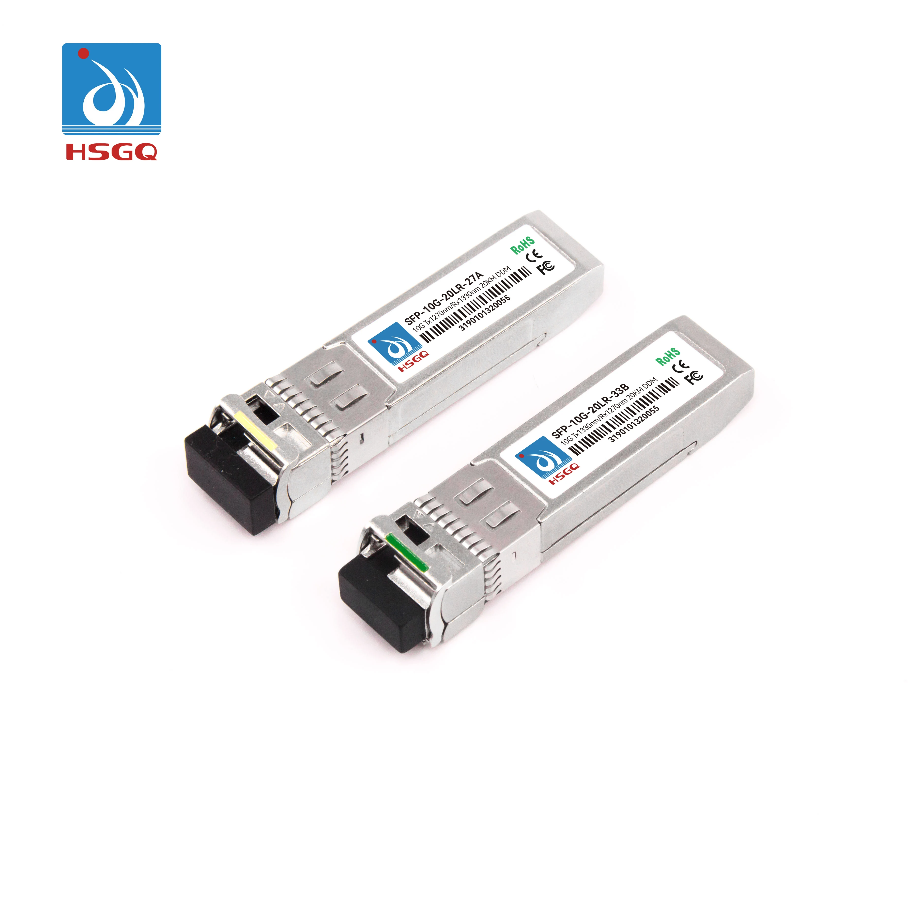 HSGQ-20KM 100KM 1.25G 10G WDM SFP bidi fiber optic transceiver module SFP+