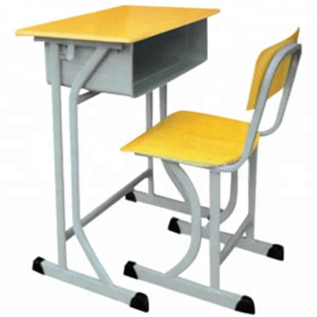 School Student Desk and Chair Fixed Child Bed Room Furniture Set Environmental Wooden Study Table Chair Designs
