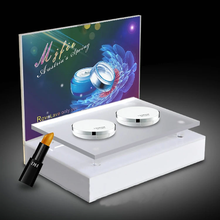 Newstar пользовательские акриловые уход за кожей губная помада дисплей стойки со светодиодной подсветкой база стенд