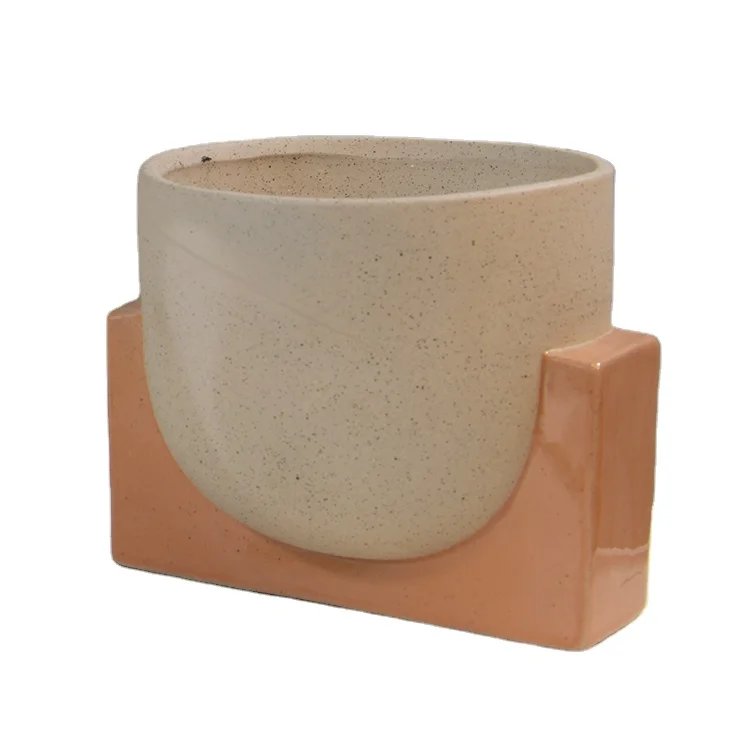Wholesale low MOQ custom sizes cup shaped plants pots small ceramics flower pot for indoor plants large