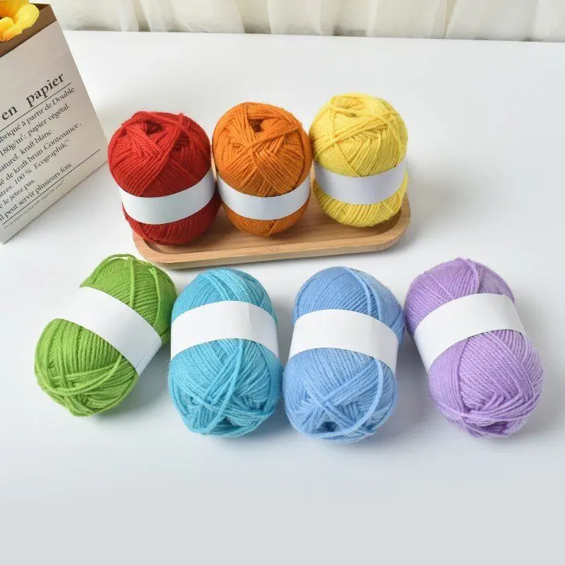 50g Rolls 5ply 4ply 3ply Colorful Soft Comfy Milk cotton yarn Fabric Cotton Blend Yarn for Beginners Hand Crochet and Knitting